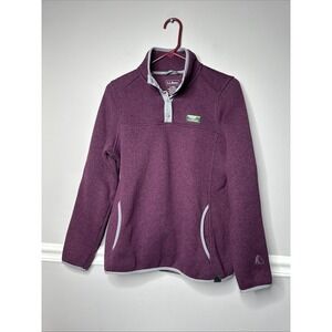 L.L. Bean Pullover Sweater Women's Sz  Small  Fleece Knit Berry
